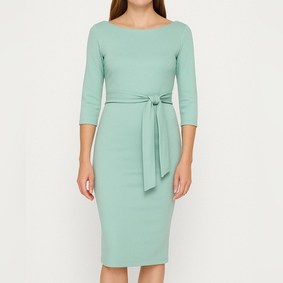 ⚪️ See You Monday Ribbed Knit Midi Dress in Mint | Size L - Picture 1 of 7